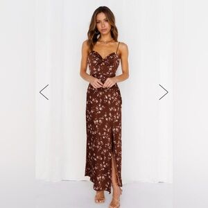 Hello Molly Brand New Gimme Whiplash Brown Midi Dress Size Large